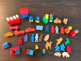 Holzfiguren Set - Tiere, Menschen, Autos, Bausteine 52tlg