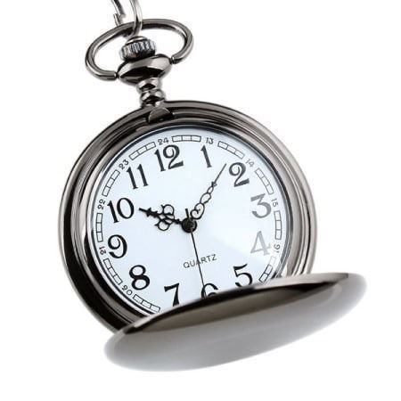 Orologi: Taschenuhr schwarz mit Kette – Nuovo e nell'imballaggio originale da Diepoldsau venduto da preisparadies-ch