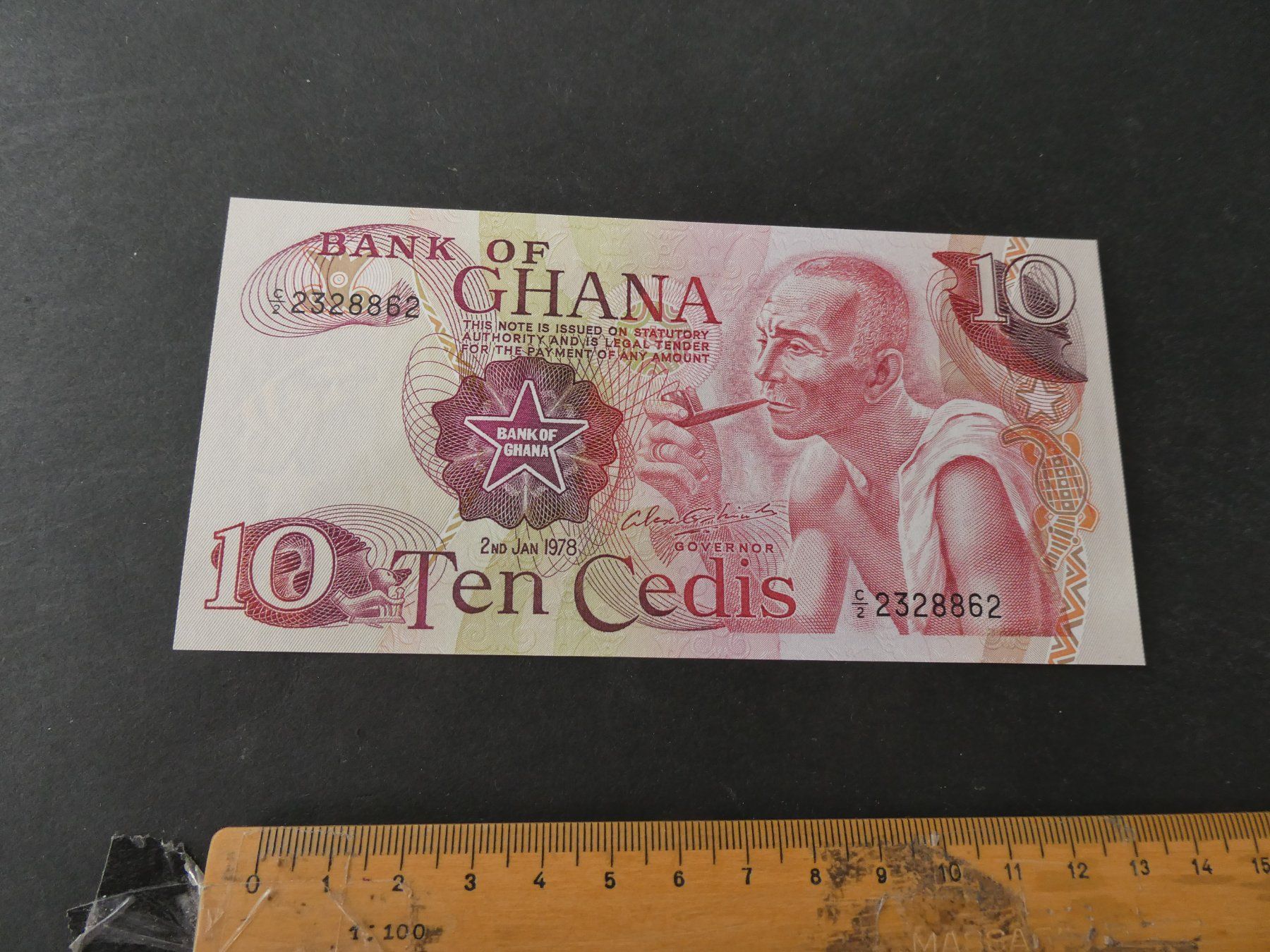Banconote: Ghana 1978, 10 Cedis   ungefaltet – Usato da Hinterforst venduto da Rohusri