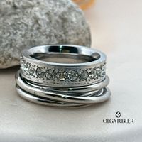 Edelstahl Ring Set – Spaghetti & Memory Ring Grösse 58