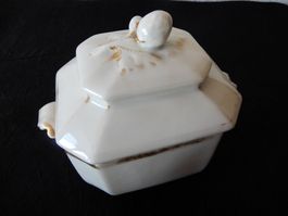 Antike Grosse Zuckerdose, Porzellan Vieux Paris