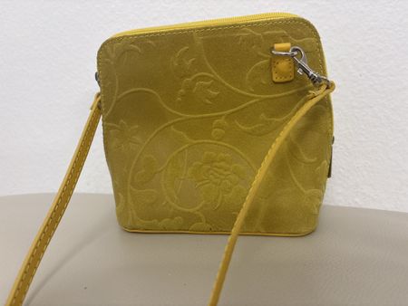 Vera Pelle Handtasche, Gelb, Made in Italy, Top Zustand!