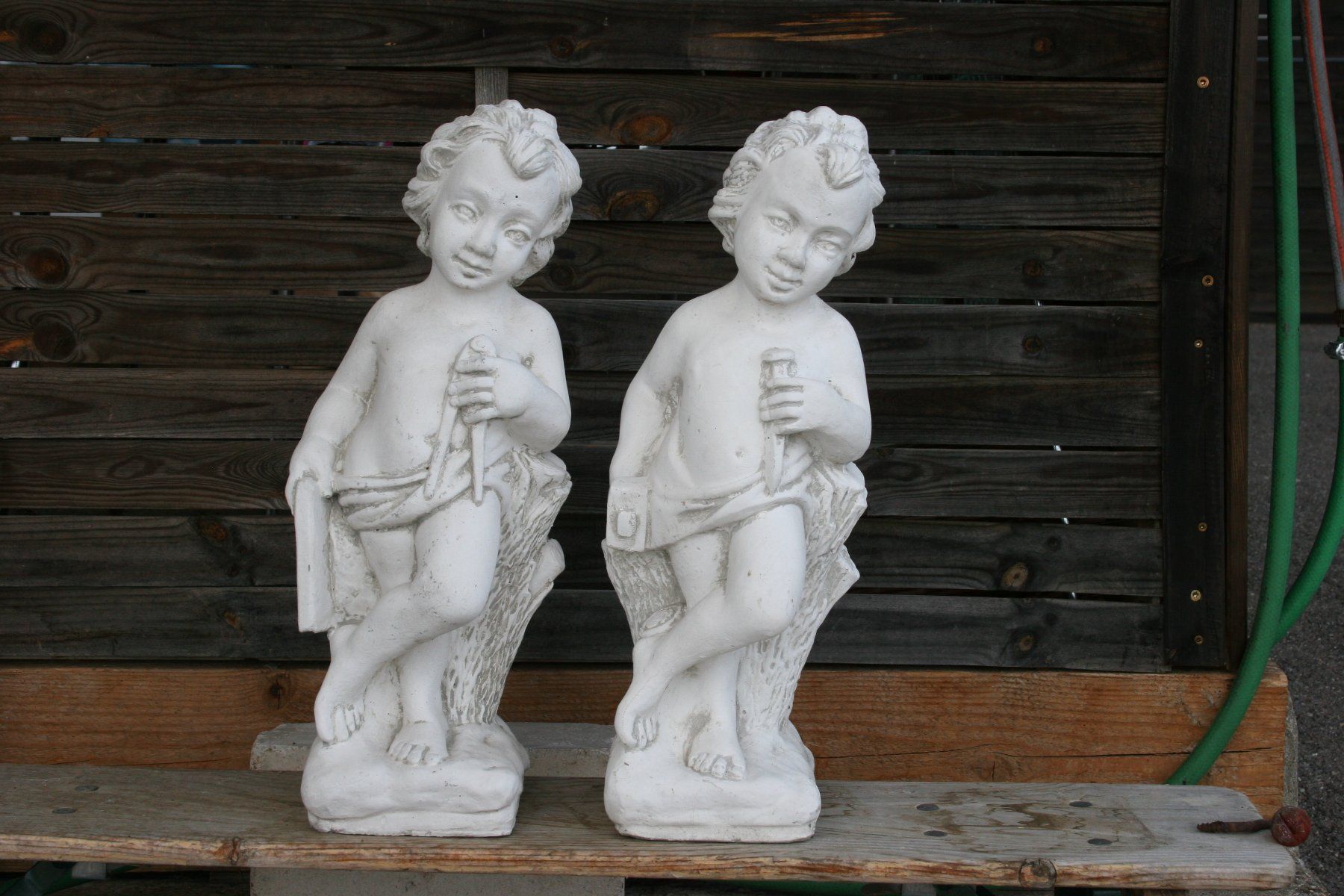 Statuette: 2 STEINFIGUREN (ENGELSTIL) – Usato da Wauwil venduto da Vintagesky 8