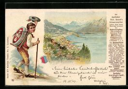 Litho Locarno, Ortsansicht mit Umgebung,