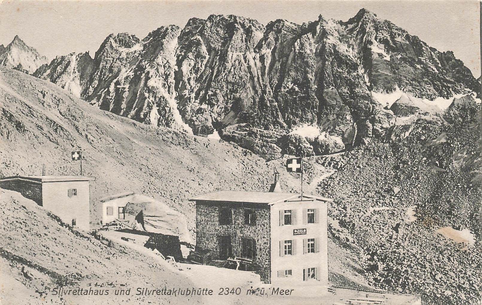 Cartoline postali: Silvrettahus und silvrettaklubhutte Meer – Usato da Biasca venduto da Blenio71