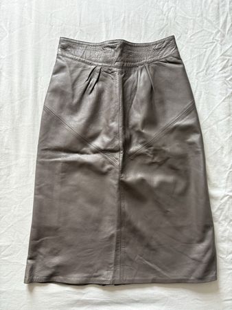 Lederrock Beige/grau