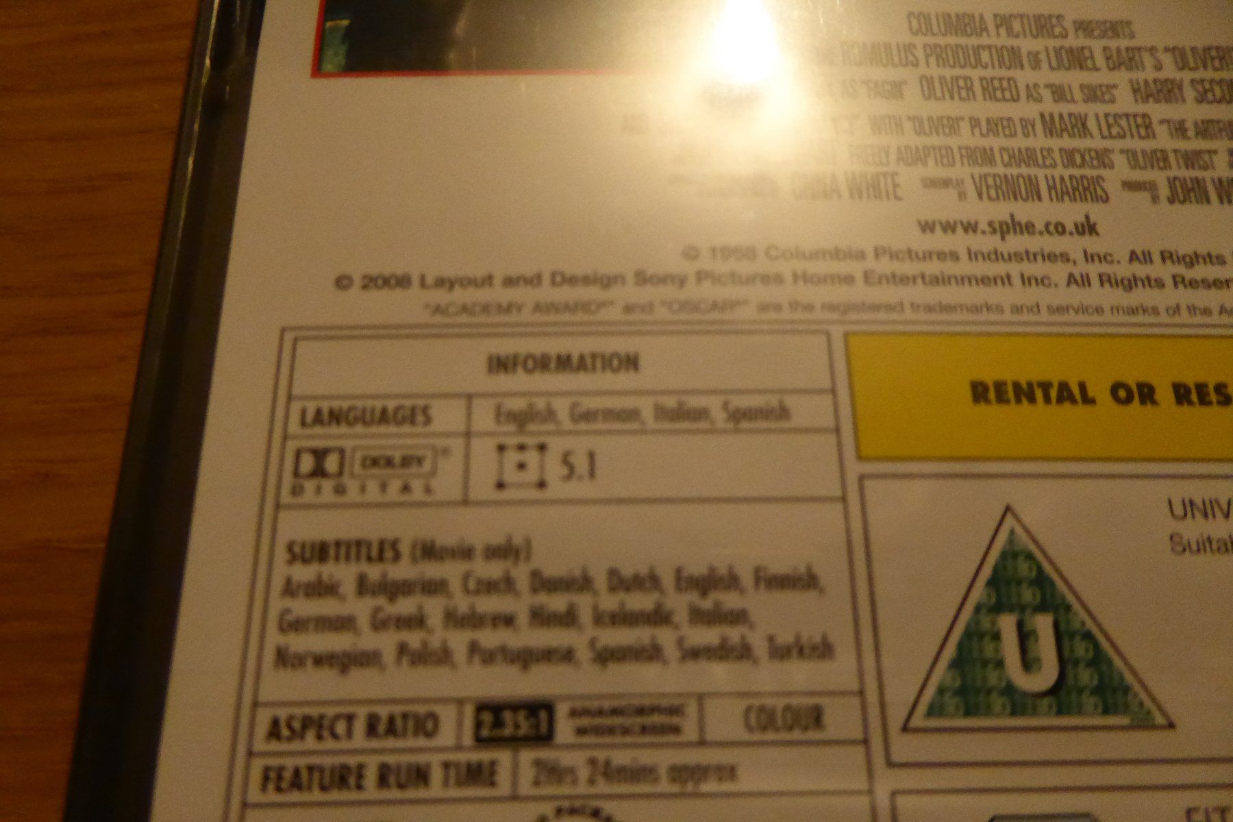 Tutti i DVDs: DVD OVP Oliver UK Import mit deutsch – Nuovo e nell'imballaggio originale da Allschwil venduto da Summelsarium 4