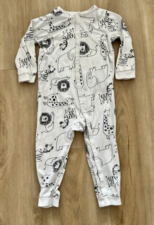 H&M Baby-Pyjama mit Tiermotiven, Größe 92