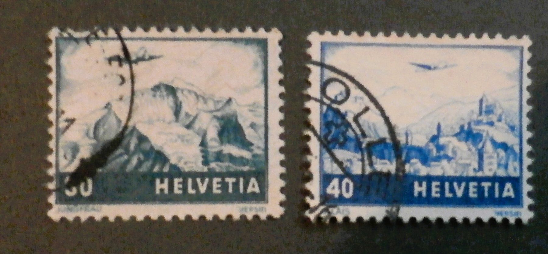 Tutti i francobolli: CH 1948 Landschaften Farbänderung – Usato da Kehrsatz venduto da Bernherb2