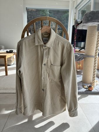 Surchemise Zara Homme, taille M, beige côtelé - Parfait état