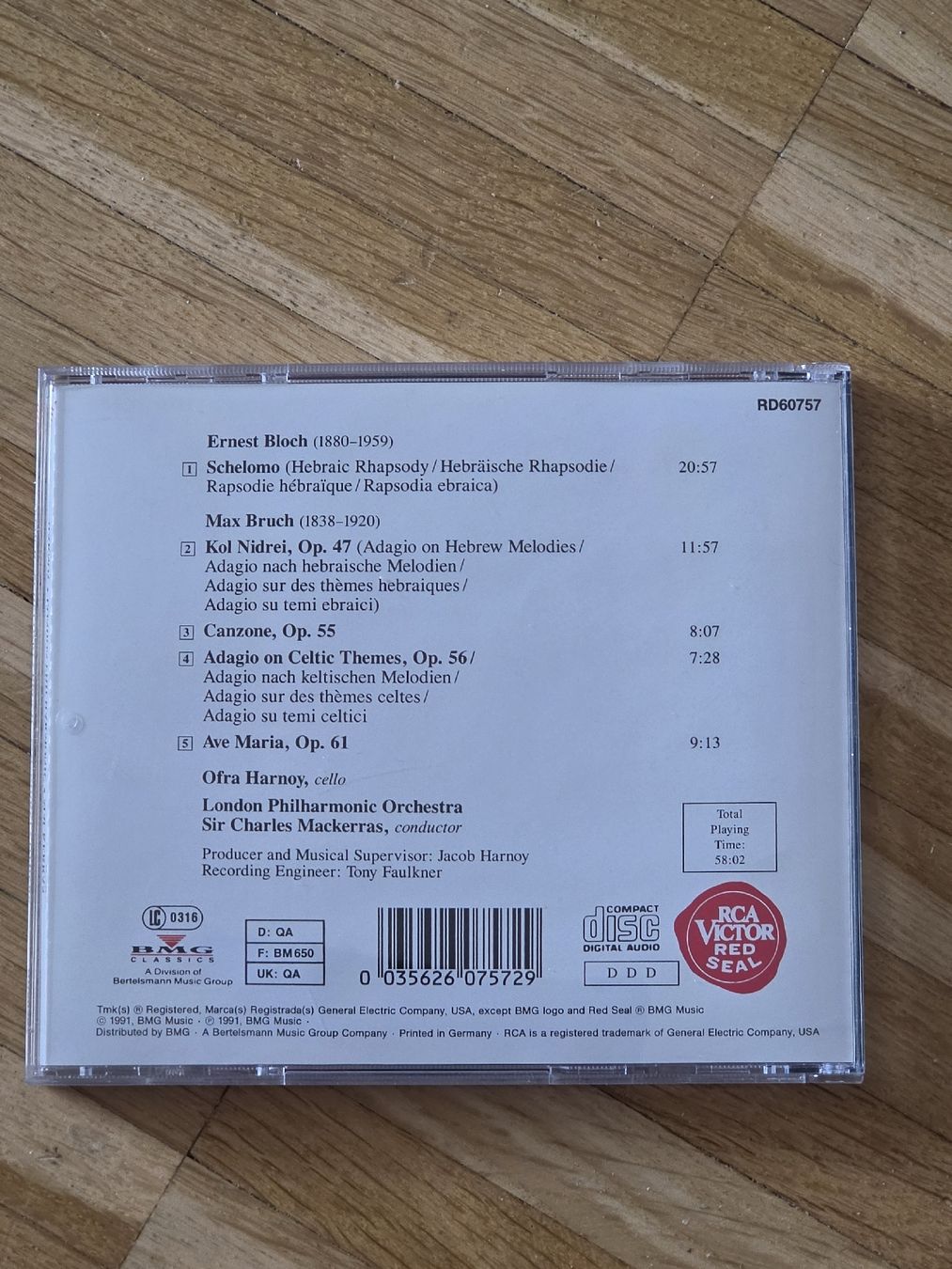 CD: CD: Ofra Harnoy spielt Bloch, Bruch – Usato da Aesch BL venduto da immon 1