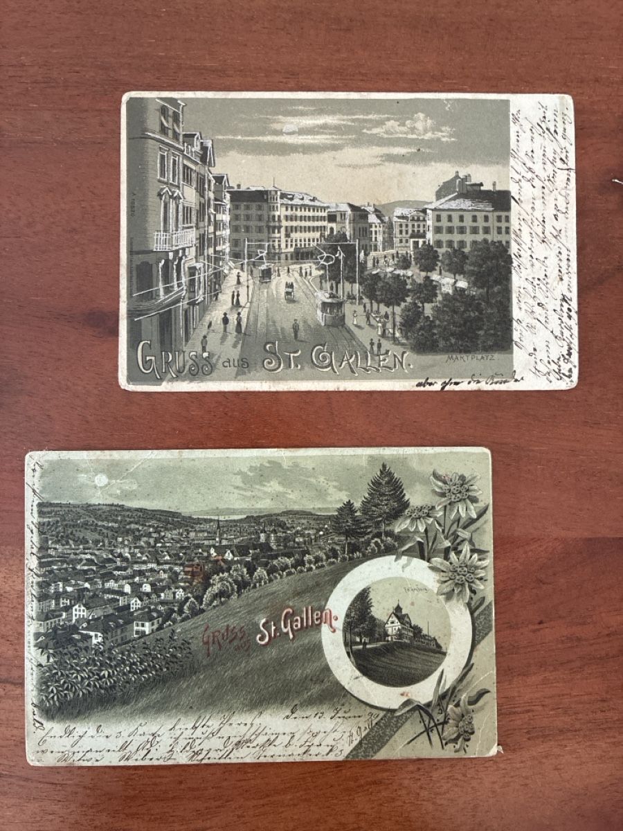 Cartes postales: 2 Ansichtskarten Schweiz von St. Gallen Lithos SG – D'occasion à Oftringen par Cla.vD.74