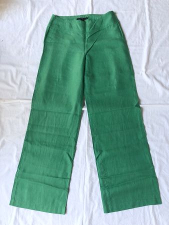 H&M Leinenhose, grün, Gr. 34