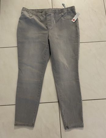 Graue Stretch Damen Jeanshose Gr. 48 Lycra