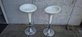 2x Barhocker, Weiß, Höheenverstellbar - guter Zustand
