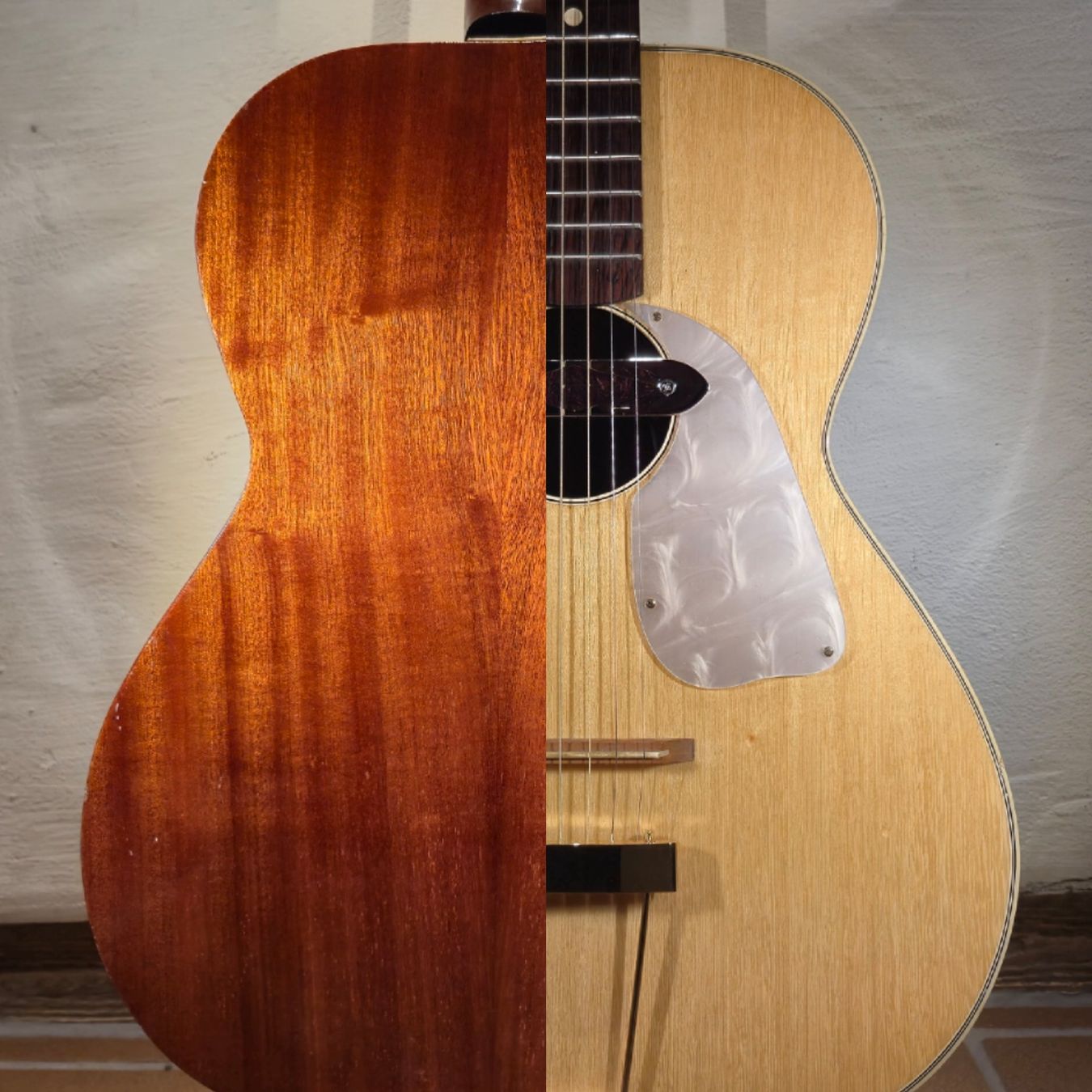 Eko Strumenti musicali: Parlor Gitarre Eko P8 mit Pickup – Usato da Winterthur venduto da NorrSydGuitars