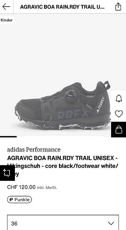 Adidas Scarpe per ragazzi: adidas Performance AGRAVIC BOA RAIN.RDY TRAIL Grösse 36 – Usato da Oberkirch LU venduto da Camillla 1