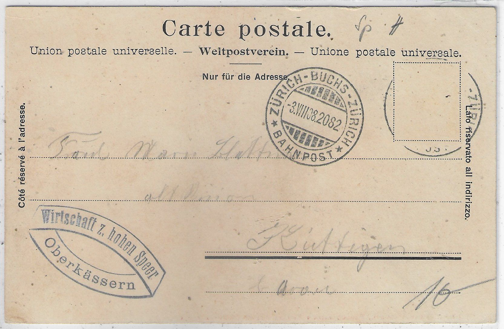 Cartoline postali: Speer bei Weesen - animee - Litho – Usato da Ettingen venduto da Kartenplanet 1
