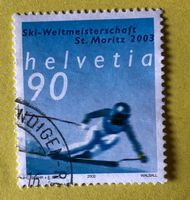 Nr.1068 GESTEMPELT Skirennfahrer 2002  Siehe Original Fotos.