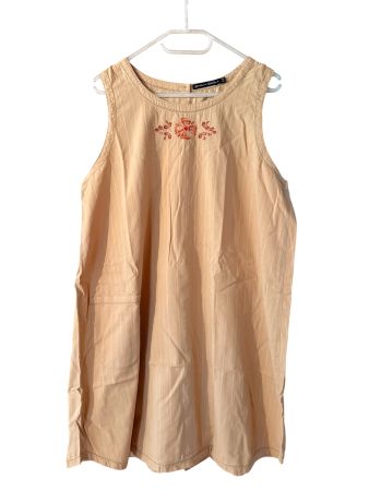 Leichtes Sommerkleid Gr. XL, beige,  bestickt