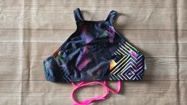 🤩​​ Arena Retro High-Neck Bikini Top - S - Neon Rave