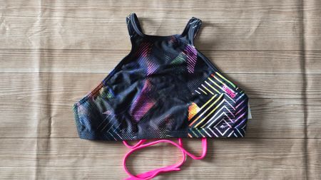 🤩​​ Arena Retro High-Neck Bikini Top - S - Neon Rave