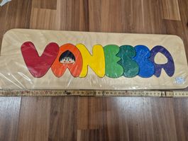 Holzpuzzle Name Vanessa bunt B25