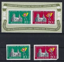 1955 Lausanne Block  mit  Ausschnitte **  15340