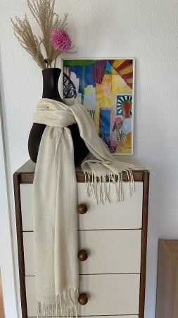Schal Foulard Pareo Halstuch 180x66cm Beige