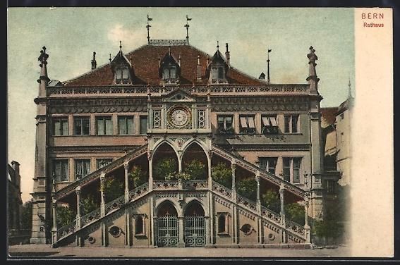 Cartoline postali: AK Bern, Rathaus, 1908 – Usato da Berlin venduto da bartko-reher