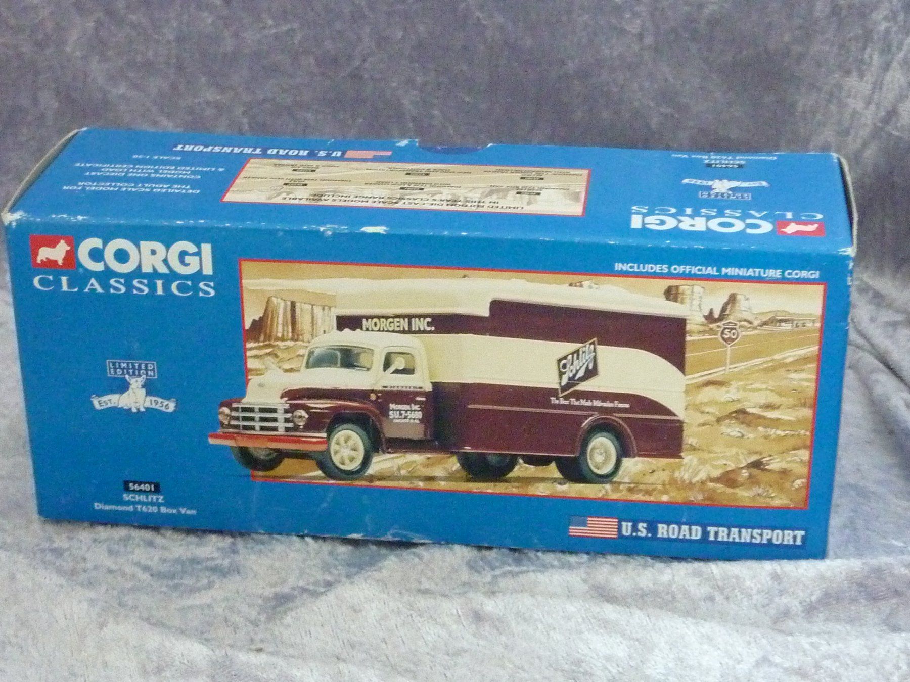 Corgi Toys Modellini d'auto: Diamond T620 Box Van Schlitz  1:50 – Nuovo e nell'imballaggio originale da Dürrenäsch venduto da modellautos4you 4