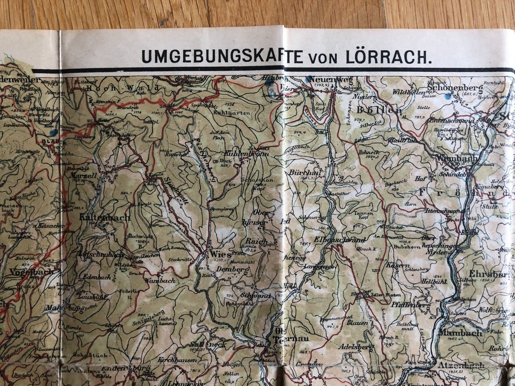 Cartine & Atlanti: Umgebungskarte von Lörrach. – Usato da Zürich venduto da allp 2