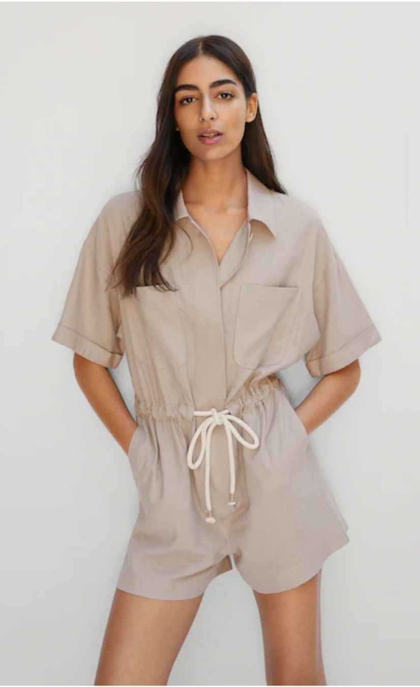 Mango Jumpsuits: Mango Leichter Sommerjumpsuit Gr. L Sand/Beige – Gebraucht aus Erlinsbach SO von ULIKH