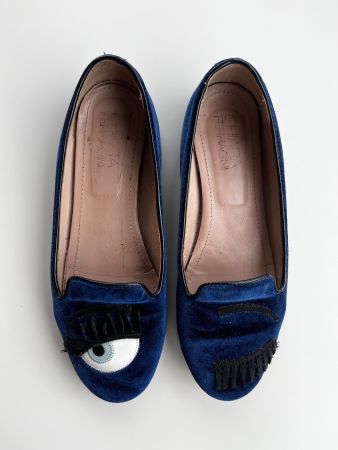 Chiara Ferragni Samt Slipper Gr. 38