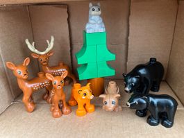 Lego Duplo Tiere im Wald, Reh, Bär, Fuchs, Eichhörnchen