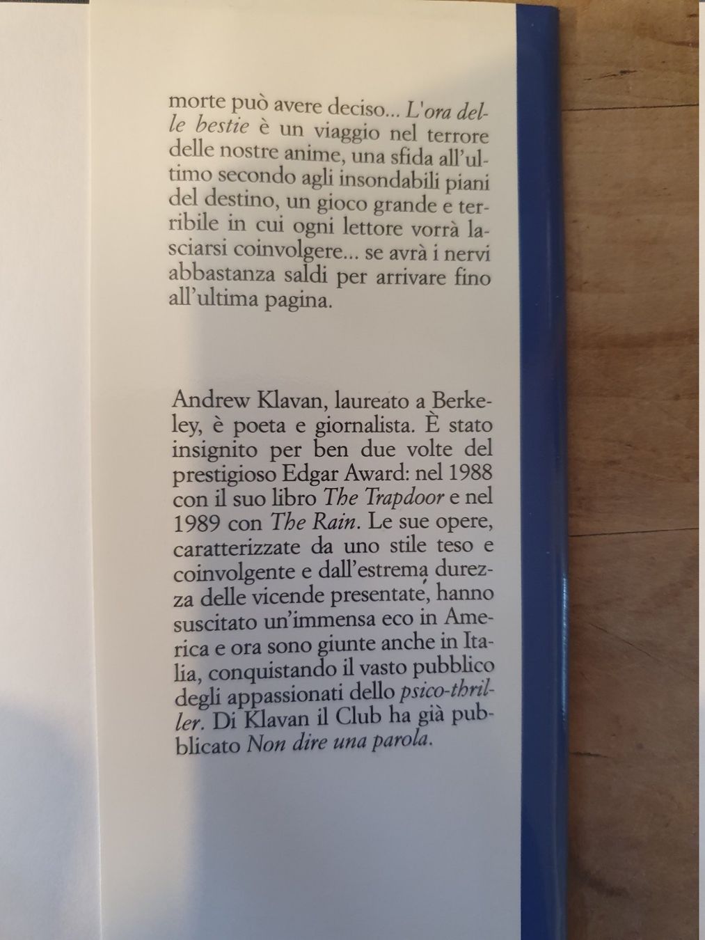Libri: lOra delle Bestie Andrew Klavan – Usato da Zürich venduto da loosebone 3