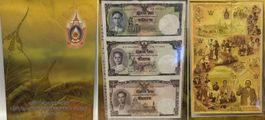 THAILAND 16 Baht 2007 80TH BIRTHDAY OF RAMA IX UNC in folder