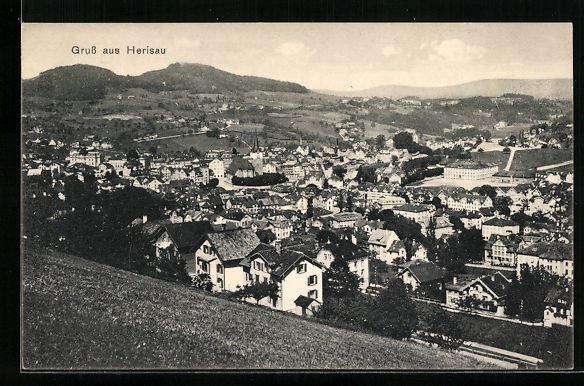 Cartoline postali: AK Herisau, Gesamtansicht, 1910 – Usato da Berlin venduto da bartko-reher
