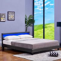20596 - LED Bett 180x200 ASTRO - Dunkelgrau