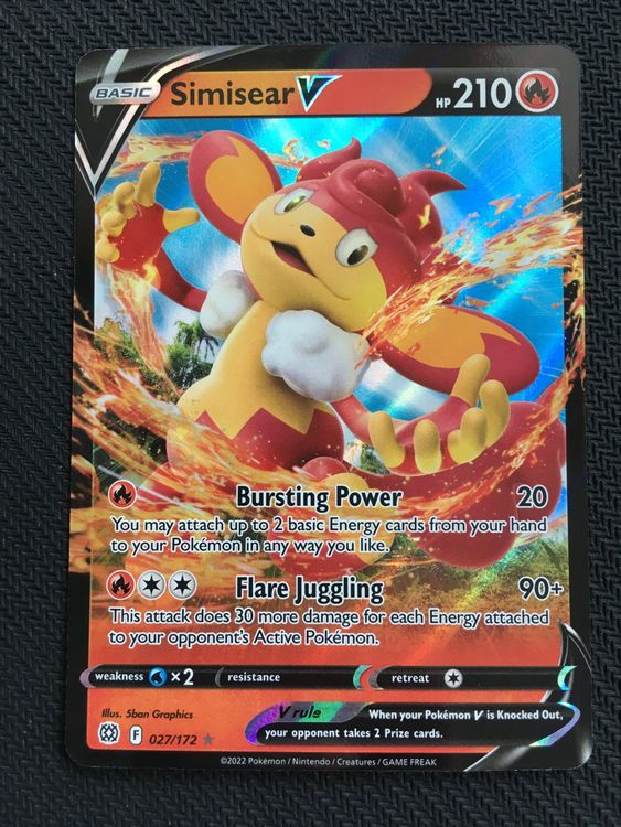 Pokémon - Simisear V - BRS 027 - Brilliant Stars -EN- (Neu (gemäss ...