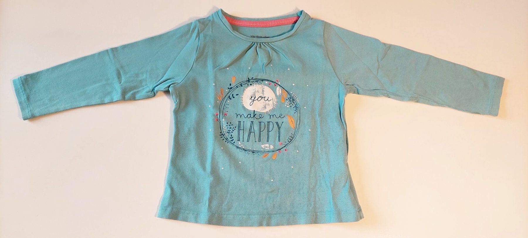 Vertbaudet Camicette, T-shirt & Top: SWEATSHIRT | VERTBAUDET | "you make me happy" | Grösse 94 – Usato da Oberweningen venduto da Feindesign