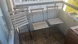 IKEA ÄPPLARÖ & 4x TÄRNÖ Ausklappbarer Tisch & Klappstühle