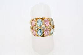 Goldring 18K mit farbigen Steinen