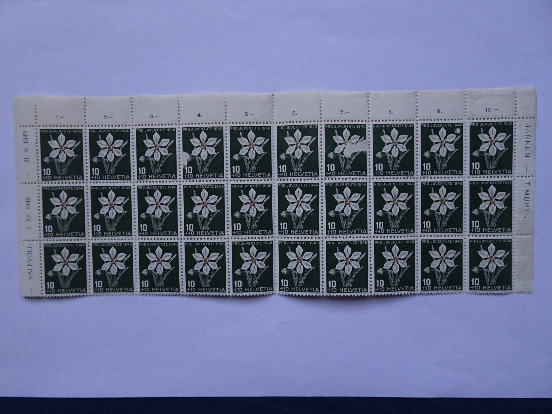 Tous les timbres: PJ 1946* – Neuf (Voir description) à Aadorf par Chnorli-Furz