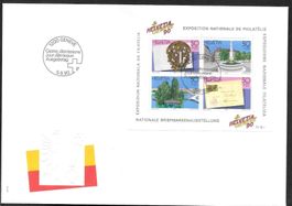 FDC Block W72 Helvetia 90 ET Genf 5.9.1990