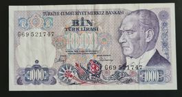 1000 Lira 1970 Banknote Türkei Turkey Moneta Money Monnaie