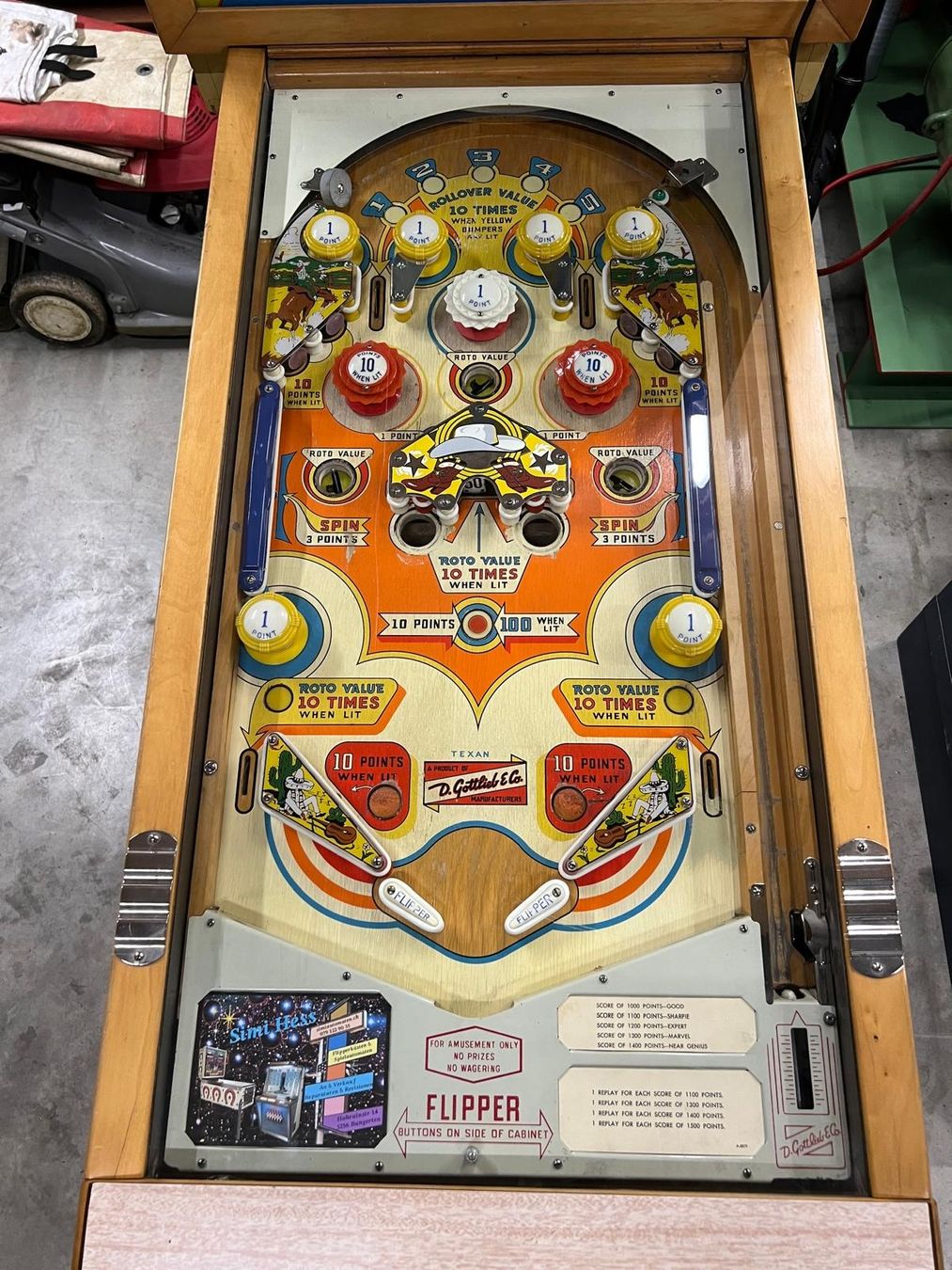 Flipper: RETRO Flipperkasten TEXAN 1960 – Usato da Ersigen venduto da cubalibre11 2