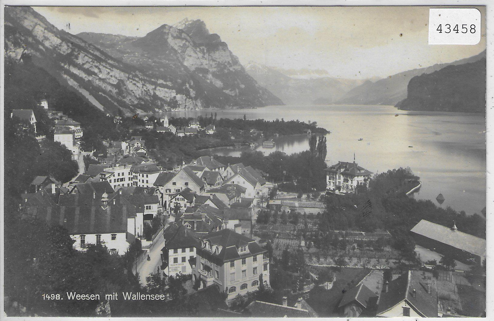 Cartoline postali: Weesen mit Wallensee - Generalansicht – Usato da Ettingen venduto da Kartenplanet