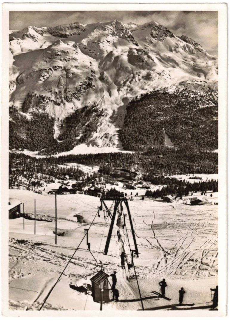Ansichtskarten: St. Moritz - Skilift Suvretta – Gebraucht aus Binningen von Mountainrider