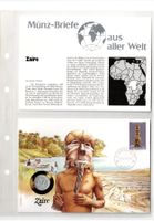 Zaire_1995_Münzbrief mit Beschreibung